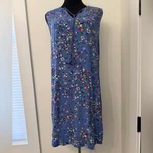 beachlunchlounge Blue Floral Print Sleeveless Summer Dress Size Medium